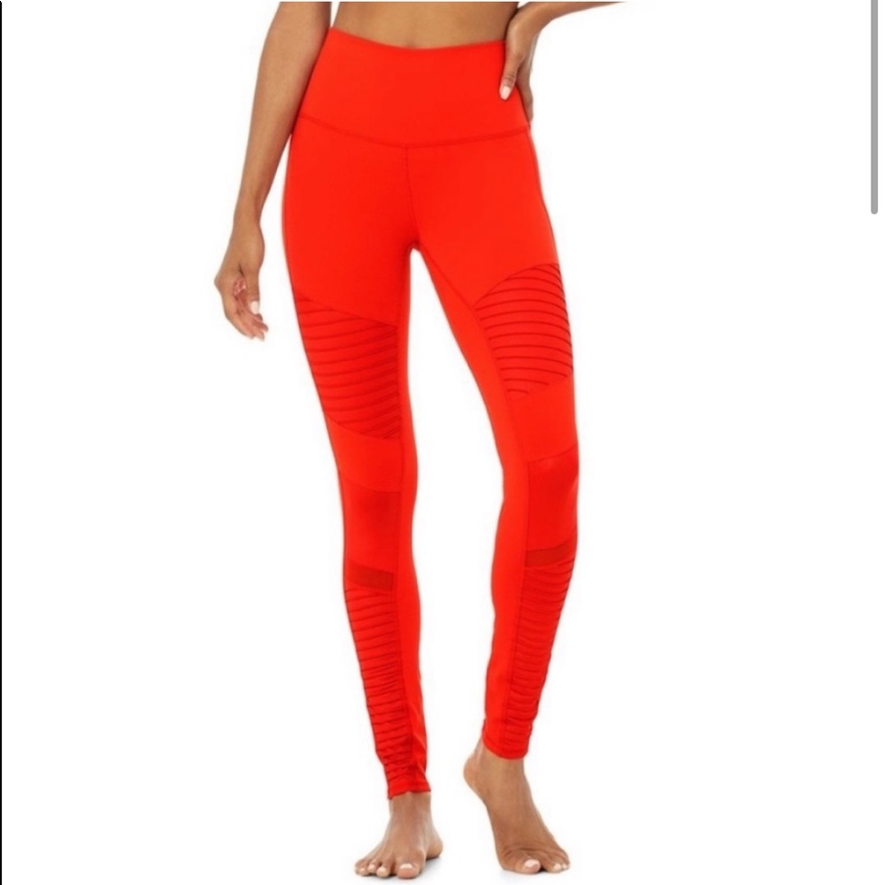 ALO Yoga High Waist Moto Leggings in Cherry